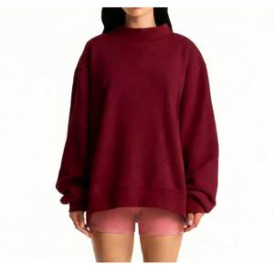 Vente en gros – Fabrication de pulls à col roulé oversize pour femmes, décontractés, en molleton 100 % coton, confortables, personnalisables à l'avant - Product Image 5