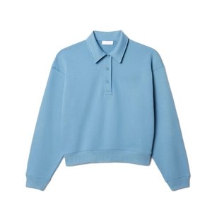 เสื้อโปโลแขนยาวคอปกถักแบบพับได้ สีพื้นเรียบง่าย เสื้อผู้หญิงคุณภาพสูง ระบายอากาศได้ดี สวมใส่สบาย - Product Image 3