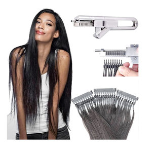 Kit de machine à extensions capillaires 6D, kit pistolet à extensions capillaires 6D, extensions capillaires 6D en cheveux humains véritables, 1ère génération d'extensions capillaires 6D - Product Image 1