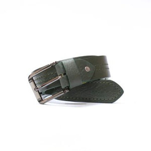 Cinturón de Cuero Verde Premium Cosido para Hombre, Elegante, Duradero, Ajustable, de Cuero Genuino, para Uso Formal, Casual, de Oficina y Diario - Product Image 3