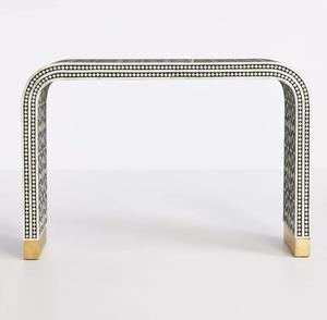 Mesa con Incrustaciones de Hueso de ILAHI, Diseño Moderno con Detalles de Ágata, Almacenamiento Portátil, Muebles para el Hogar - Product Image 4