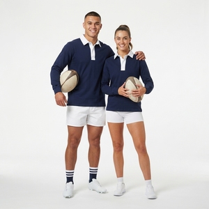 Maillot de rugby vintage personnalisé pour homme, respirant, à rayures, manches longues, maillot de sport de haute qualité, polo - Product Image 2