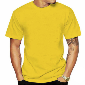 T-shirt surdimensionné 100% coton de haute qualité pour hommes avec logo sérigraphié couleur unie BD - Product Image 1