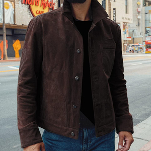 Hot Selling Autumn Winter <b>Mens</b> Slim Fit Suede <b>Leather</b> <b>Jackets</b> Customized Design Classic Real <b>Leather</b> <b>Jackets</b> - Product Image 5