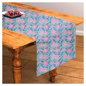 Beautiful Floral Printed Cotton <b>Table</b> <b>Runner</b> Indian Hand Block Print For Wedding Events And Home Decor In Hotels - Product Image 4