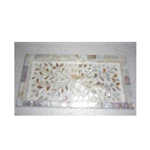 Plateau de service rectangulaire en nacre, artisanat, pour servir et ranger bouteilles de vin et verres - Product Image 6