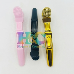 Pinces à cheveux professionnelles en plastique, type crocodile, à forte tenue, durables, design à double charnière, grandes pinces personnalisées - Product Image 1