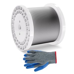 Cavo in Acciaio al Carbonio Zincato 1/4'' 250 ft, Resistenza alla Rottura 7000 Lbs, 7 X 19 Fili per Costruzioni - Product Image 1