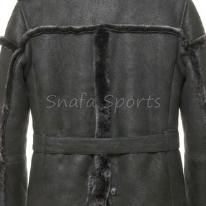 Men Fur Leather <b>Jackets</b> Distressed Pure Sheepskin Sherpa <b>Shearling</b> Faux Fur Soft Flight <b>Bomber</b> Lather <b>jacket</b> - Product Image 5