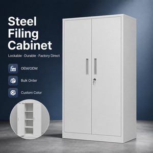 Armoire de rangement moderne en métal noir avec tringle de suspension et étagères pour l'école, la chambre, l'hôtel, la salle de sport, le bureau - Product Image 1