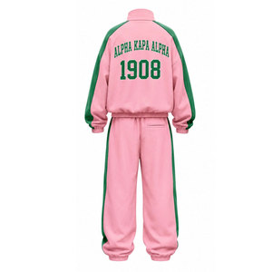 Conjunto Deportivo de Invierno para Hombre Alpha Kappa Alpha 1908, Color Rosa, Estampado Acid Wash, 2 en 1, Sudadera con Capucha y Pantalones Deportivos, Manga Larga, Estilo Casual - Product Image 6
