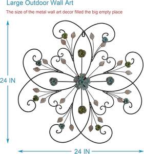 Pieza de arte colgante de pared de hierro negro elegante y personalizable para la decoración de pared con estilo en la sala de estar y el dormitorio de un hogar moderno. - Product Image 2