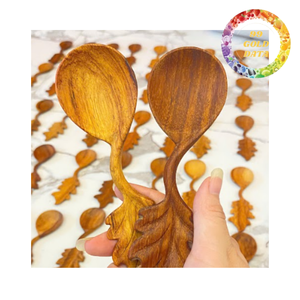Cuchara de Madera Hecha a Mano, Madera Natural, Utensilio de Cocina Ecológico para Cocinar y Servir - Product Image 1