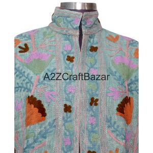 Veste bomber A2ZCraftBazar, broderie machine, motif floral, volants, col en V, coton écologique, respirant, hiver/printemps, fête - Product Image 3
