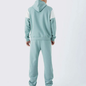 Conjunto Deportivo Gris para Hombre con Capucha, Sudadera y Pantalones Largos de Color Sólido, con Bolsillos Laterales y Cintura Elástica, para Otoño - Product Image 2