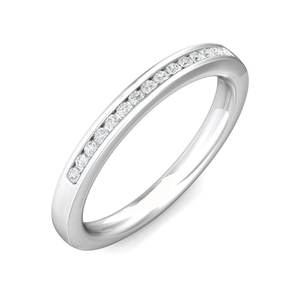 10K White <b>Gold</b> IGI Certified Lab Grown Channel <b>Set</b> Diamond Wedding Band 0.30 CTW Minimalist Rhodium Plated Stackable Gift <b>Ring</b> - Product Image 3