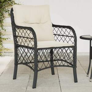 Ensemble de 2 chaises de jardin en rotin PE noir avec structure en acier thermolaqué, meubles d'extérieur durables - Product Image 1