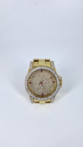Montre-bracelet de luxe personnalisée en argent 925, cadran pavé de diamants CZ, lunette sertie de CZ, montre à quartz pour homme d'affaires - Product Image 4