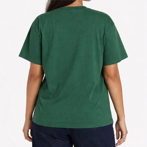 Camiseta Oversize Verde Lisa para Mujer, Manga Corta, Suave y Cómoda, Estilo Casual Moderno y Minimalista, Streetwear, 100% Algodón - Product Image 3