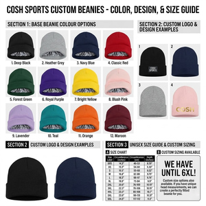 Cosh Sports <b>Beanie</b> Hat Unisex Premium Ribbed Knit Warm Cuffed Skull Cap, Custom Athletic Team Headwear for Sportswear - Product Image 2