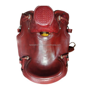Sillín de cuero occidental de primera calidad Grano completo Cómodo estribo ajustable y cuerno de cuero Sillín de caballo Western Roping Ranch Wade - Product Image 1