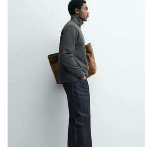 OEM Men's Women's Half Zip Sweatshirt Oversized <b>Mock</b> <b>Neck</b> Plain Cotton Casual Streetwear <b>Top</b> - Product Image 5