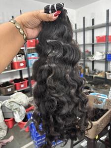 Extensions de cheveux humains Remy bouclés doublement étirés, ondulés et raides, naturels, légers, écologiques, en vrac - Product Image 4