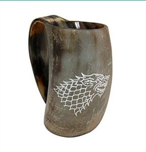 Mug en corne de buffle naturelle polie, style rustique, objet de collection, tasse à boire durable - Product Image 3