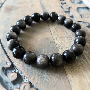 Chakralume Natural Black Obsidian <b>Beaded</b> <b>Bracelet</b> for Healing Reiki Energy Unisex Gift Jewelry 8mm - Product Image 6