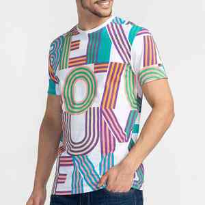 T-shirt d'été pour homme à manches courtes 100 % coton, col rond, couleur unie simple, coupe ample, haut de base - Product Image 5
