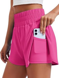 Hemistyles <b>Women's</b> High Waisted Quick Dry Eco-Friendly Spandex/Polyester Running Shorts Athletic Workout Shorts Mesh Liner - Product Image 1