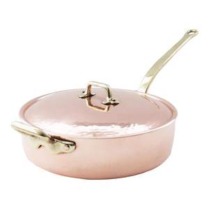 Poêle à frire authentique en cuivre avec poignée en laiton, poêle martelée traditionnelle pour une cuisine gastronomique et une utilisation élégante en cuisine - Product Image 3