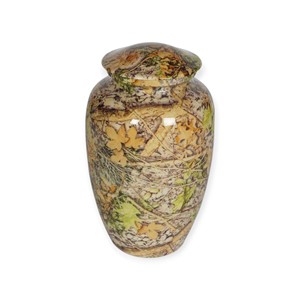 Forest Pattern Memorial Urn Set with <b>Matching</b> Keepsake and Heart Stand for Nature Inspired Tribute - Product Image 3