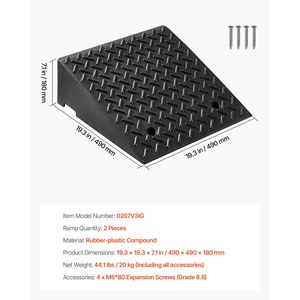 Rampa per Marciapiede Resistente, Capacità di Carico 7000 Libbre, Altezza 7 Pollici con Serbatoio di Drenaggio per Accesso Disabili - Product Image 3