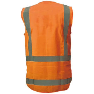 เสื้อกั๊กนิรภัยสะท้อนแสงแบบถักโพลีเอสเตอร์ขายส่ง พร้อมแถบสะท้อนแสงคุณภาพสูง รุ่นหางนกนางแอ่น - Product Image 4