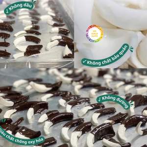 Noix de coco lyophilisée enrobée de chocolat blanc et noir, collation exotique croustillante de qualité supérieure, sans sucre, emballée sous vide - Product Image 4