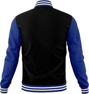 Vestes pour hommes, veste de baseball varsity, mélange de coton, vestes letterman, laine avec manches en cuir, broderie personnalisée, OEM - Product Image 3
