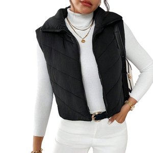 puffer vests fashion fall winter women clothes coat fashion puffer sleeveless <b>jacket</b> new color women customized puffer vest - Product Image 5
