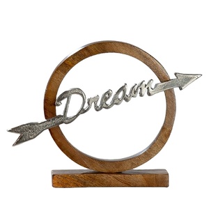 ของตกแต่งโต๊ะไม้ทรงวงกลมลายดรีมเซอร์เคิลสุดฮิต พร้อมลูกศรสีเงิน แต่งบ้านสไตล์โมเดิร์น ดีไซน์สวยงามทันสมัย - Product Image 1