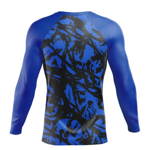 Rash Guard Long Sleeve Swim <b>Shirt</b> for Men <b>Compression</b> Wear Top Custom Fabric OEM Supplier Fully Sublimated Rashguard - Product Image 2