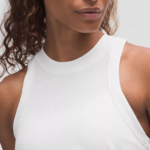Custom Made Women's <b>White</b> Sleeveless Turtleneck <b>Tank</b> <b>Top</b> Knitted Breathable Solid Color Minimalist Style Fitness <b>Tank</b> <b>Top</b> - Product Image 4