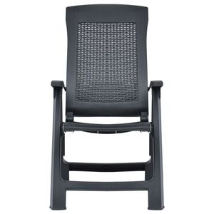 Set di 2 Sedie da Giardino Pieghevoli Standard in Plastica Antracite - Product Image 3