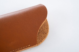 Estuche para gafas, funda para gafas hecha a mano, personalizada para él, su gafas personalizadas, marrón claro, 2017 - Product Image 6