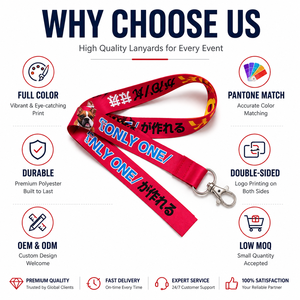 Custom Convention <b>Lanyard</b> with Logo <b>Polyester</b> Sublimation ID Badge Neck Strap for Conference Expo Trade Show OEM Manufacturer - Product Image 3