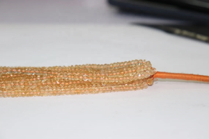 Cuentas Rondelle facetadas de citrino natural 3,5-4mm 13 pulgadas Color oscuro profundo para la fabricación de joyas - Product Image 5