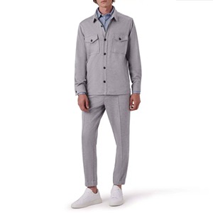 Camisa de Trabajo Personalizada, Formal, de Oficina, con Doble Bolsillo, de Algodón, Casual, con Cuello Alto, Corte Holgado, Lisa, de Manga Larga para Hombre - Product Image 2