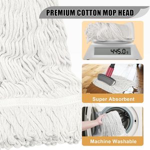 Wholesale Heavy Duty Cotton Dust <b>Mop</b> | Commercial Industrial Floor Cleaning <b>Mop</b> Long <b>Handle</b> Washable Reusable Cotton Yarn - Product Image 1