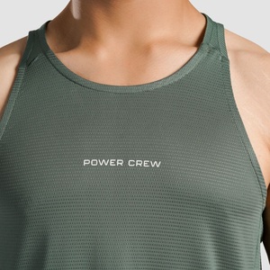 2026 Best Selling <b>Mens</b> <b>Singlets</b> 100% Cotton Knitted Crew Neck 120g Sporty Breathable Anti-UV Front Logo Customized Color OEM - Product Image 6