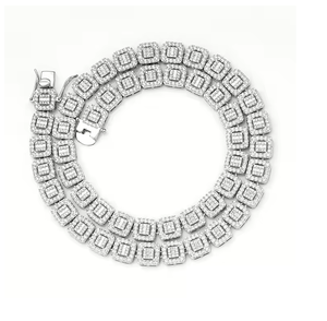 Cadena de Tenis de Moissanita de Alta Claridad, Colgante Hip Hop Bling, Joyería de Moda Unisex - Product Image 1