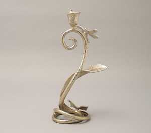 LumiNest <b>Silver</b> <b>Candlestick</b> Holder with Butterfly Design 10 Inch Height Durable Home Decoration - Product Image 2
